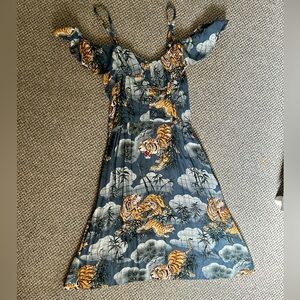 Trashy Diva Blue and Orange Tiger Print Dress 12